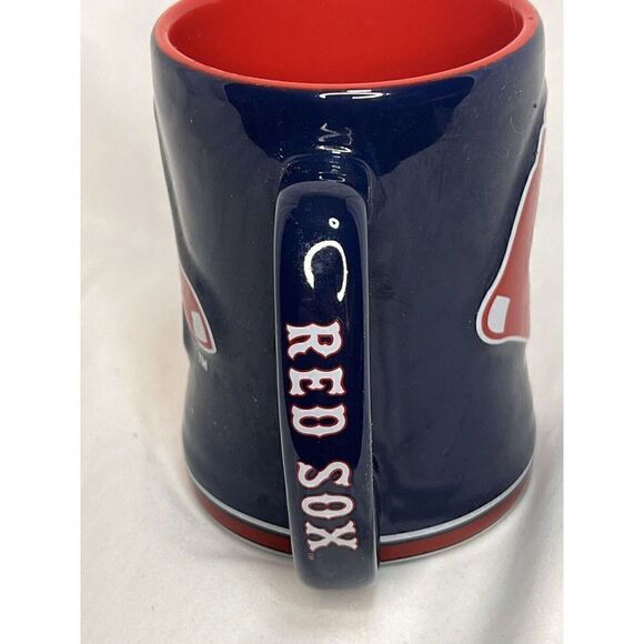 Boelter Boston Red Sox MLB Sculpted Logo Relief 12 oz Mug Coffee Cup Navy Blue - Picture 3 of 8